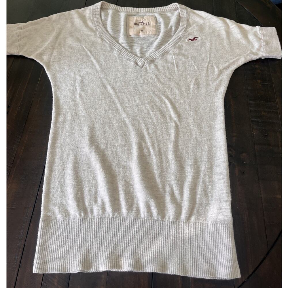 Y2K Vintage Hollister V Neck Sweater Size Medium Short Sleeve